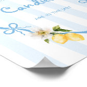 Blue Lemon Baby shower Candy Jar Game Poster (Hoek)