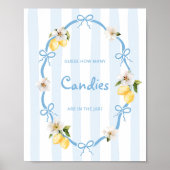Blue Lemon Baby shower Candy Jar Game Poster (Voorkant)