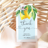 Blue Lemon baby shower dank u label Cadeaulabel