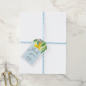 Blue Lemon baby shower dank u label Cadeaulabel (Met Touw)