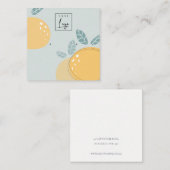 Blue Lemon Bold Fruity Abstract earing Display Vierkante Visitekaartje (Voorkant / Achterkant)