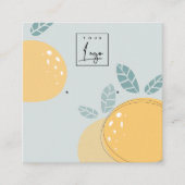 Blue Lemon Bold Fruity Abstract earing Display Vierkante Visitekaartje (Voorkant)