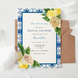  Blue Lemon Bridal Shower Invitation Kaart
