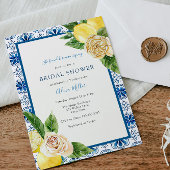  Blue Lemon Bridal Shower Invitation Kaart
