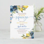 Blue Lemon Bruids Douche Uitnodiging (Staand voorkant)
