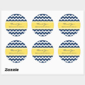 Blue Lemon Chevron Dank u bruiloft gunst Labels (Vel)