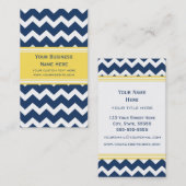 Blue Lemon Chevron Retro Visitekaartjes (Voorkant / Achterkant)