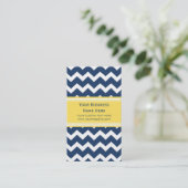 Blue Lemon Chevron Retro Visitekaartjes (Staand voorkant)