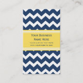 Blue Lemon Chevron Retro Visitekaartjes (Voorkant)
