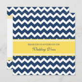 Blue Lemon Chevron Wedding Vow Renewal Uitnodiging (Voorkant / Achterkant)