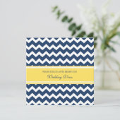 Blue Lemon Chevron Wedding Vow Renewal Uitnodiging (Staand voorkant)