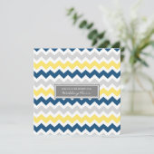 Blue Lemon Chevron Wedding Vow Renewal Uitnodiging (Staand voorkant)