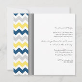 Blue Lemon Chevron Wedding Vow Renewal Uitnodiging (Achterkant)