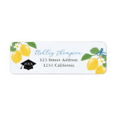 Blue Lemon Citrus Graduation Party Label (Voorkant)