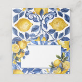 Blue Lemon Citrus Naam Plaats Kaarten of Voedsel T Plaatskaartje (Buitenkant ongevouwen)