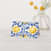 Blue Lemon Citrus Naam Plaats Kaarten of Voedsel T Plaatskaartje (Achterkant)