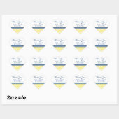 Blue Lemon Damask Dank u bruiloft gunst Labels (Vel)