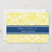 Blue Lemon Damask repesal Dinner Party Kaart (Voorkant)