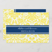 Blue Lemon Damask repesal Dinner Party Kaart (Voorkant / Achterkant)