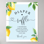 Blue Lemon diaper-verkeersbord Poster (Voorkant)