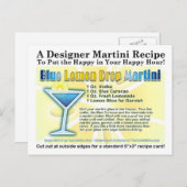 Blue Lemon Drop Martini Recept Briefkaart (Voorkant / Achterkant)
