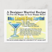 Blue Lemon Drop Martini Recept Briefkaart (Voorkant)