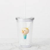 Blue Lemon Float: Lachende Bichon Cotton Candy Acryl Drinkbeker (Voorkant)