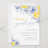 Blue Lemon Freshly Graduated Invitation Kaart (Voorkant)