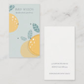 Blue Lemon Fruit Abstract Bold Earning Display Visitekaartje (Voorkant / Achterkant)