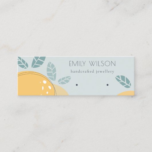 Blue Lemon Fruity Bold Abstract earing Display Mini Visitekaartje (Voorkant)