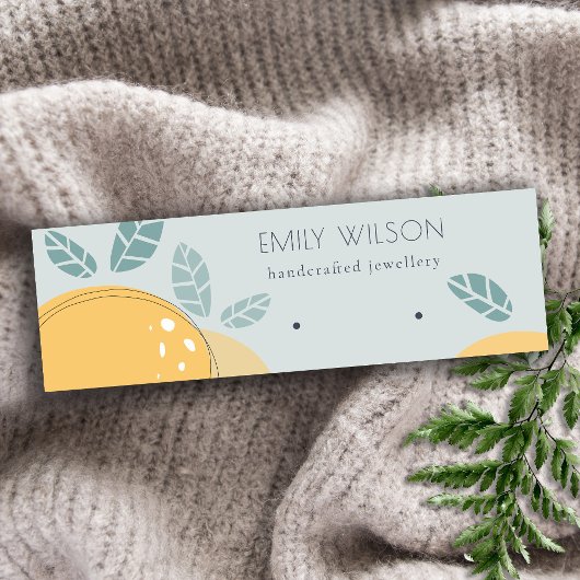 Blue Lemon Fruity Bold Abstract earing Display Mini Visitekaartje