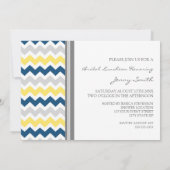 Blue Lemon Gray Chevron Bridal Lunch Uitnodiging (Achterkant)