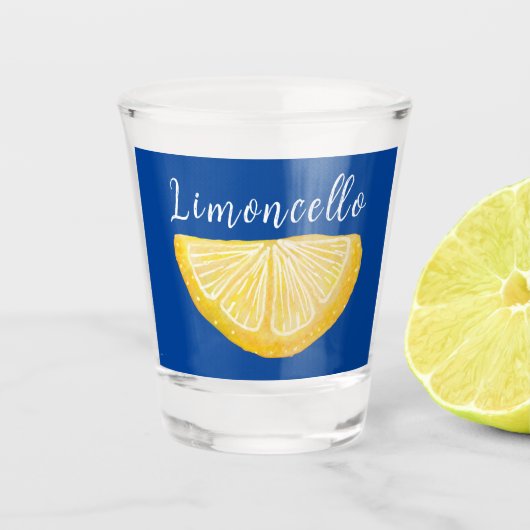 Blue Lemon Limoncello Custom Shot Glas (Voorkant)