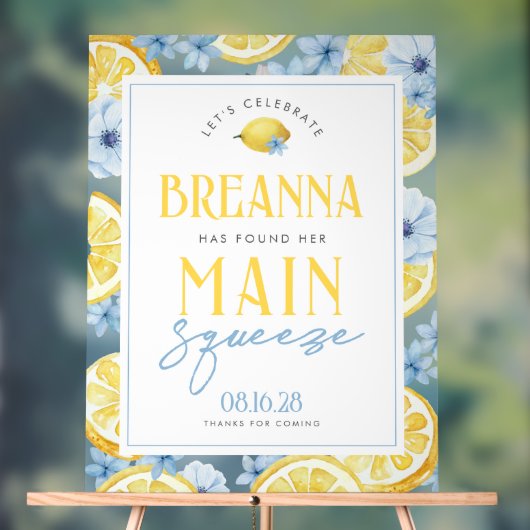 Blue Lemon Main Squeeze Acryl Welkomstbord Acryl Bord (Neutraal)