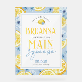 Blue Lemon Main Squeeze Acryl Welkomstbord Bord