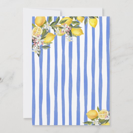 Blue Lemon Main Squeeze Bridal Shower Kaart (Achterkant)