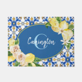 Blue Lemon Mediterranean Monogram Name New Home Do Deurmat (Voorkant)