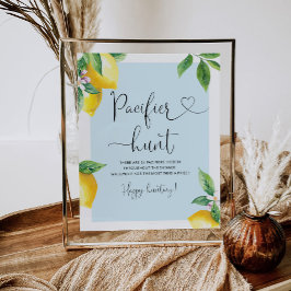 Blue lemon Pacifier jachtwedstrijd baby shower Pos Poster