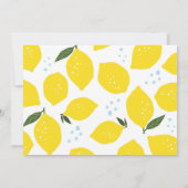 Blue Lemon Photo First Birthday Invitation Kaart (Achterkant)