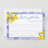 Blue Lemon Vrijgezellenfeest Date Night Ideeën Kaa Kaart (Voorkant)