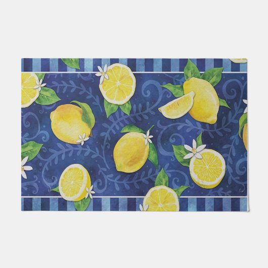 Blue Lemon Welcome Mat, Indoor Decoration Deurmat (Voorkant)