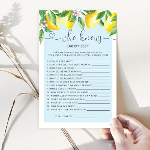 Blue Lemon Wie kent papa beste baby shower spel