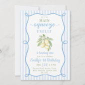 Blue Lemonade Birthday Invitation Kaart (Voorkant)