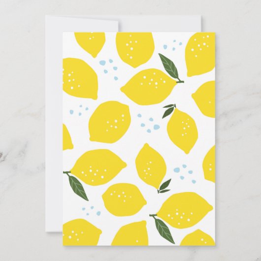 Blue Lemonade First Birthday Uitnodiging (Achterkant)