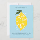 Blue Lemonade First Birthday Uitnodiging (Voorkant)