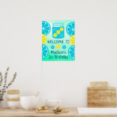 Blue Lemonade Summer Boy Birthday Welcome Poster (Keuken)