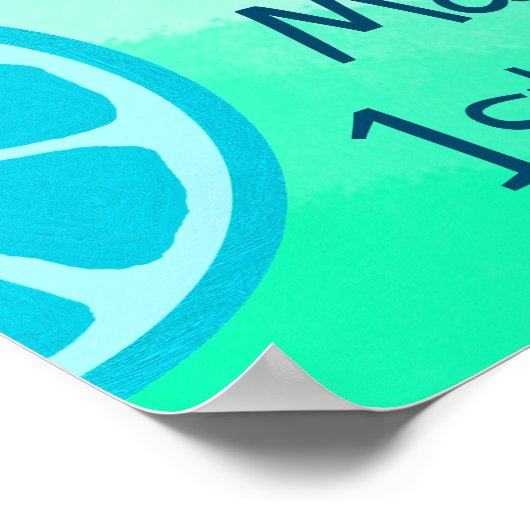 Blue Lemonade Summer Boy Birthday Welcome Poster (Hoek)