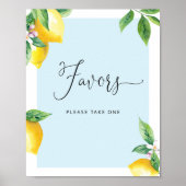 Blue Lemons baby shower Favors Poster (Voorkant)