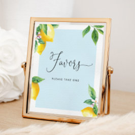 Blue Lemons baby shower Favors Poster