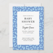 Blue Leopard Animal Print Baby shower Kaart (Voorkant)
